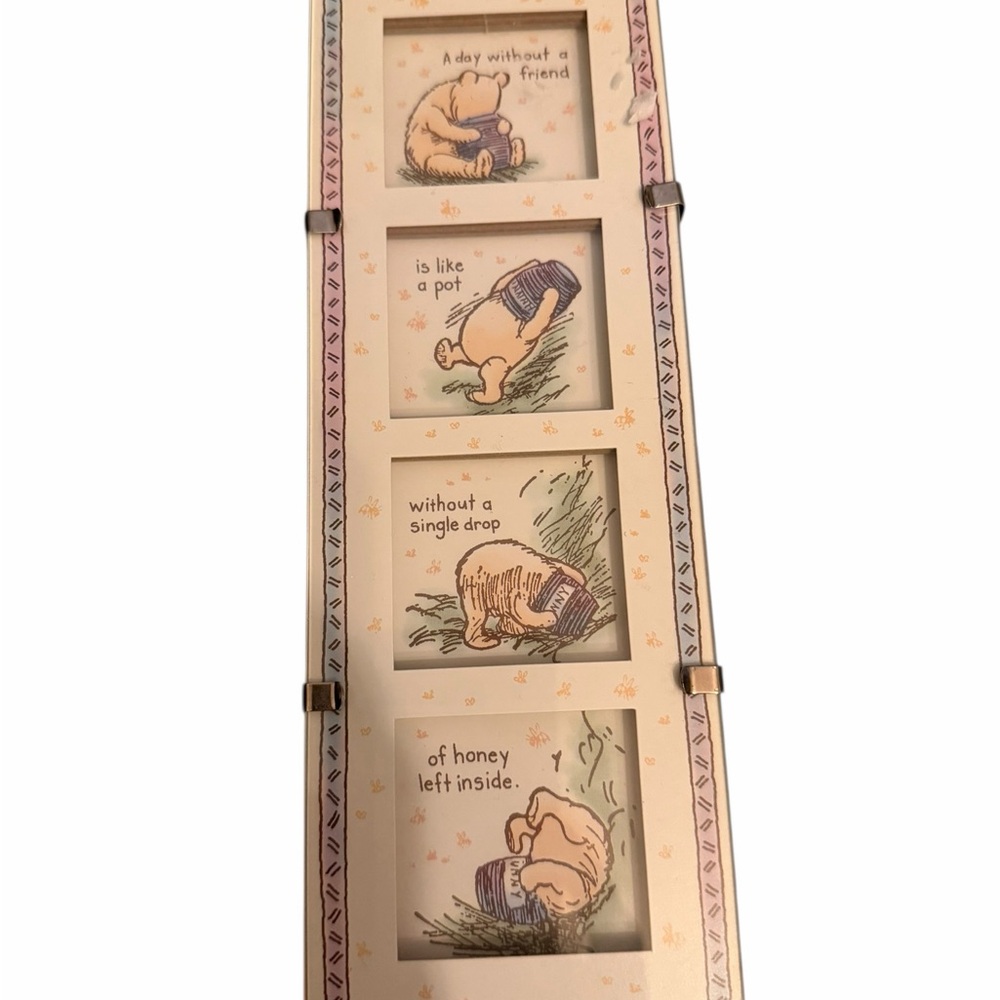 Disney Winnie The Pooh Shadowbox Glass Picture Frame Collage 4 Slot Friendship - Picture 2 of 4